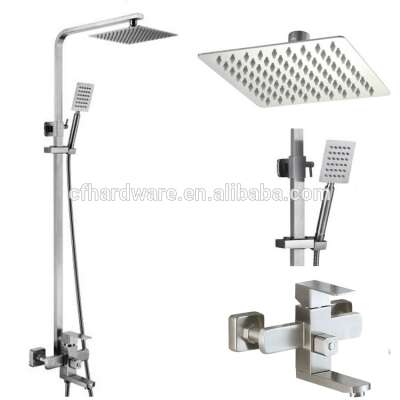 Wall Mounted Rainfall Shower Head System Polished Chrome Shower Set